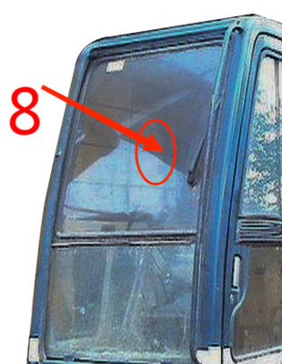 El parabrisas de Cab Glass 5m m del excavador del lado derecho de KOBELCO moderó la posición de cristal No.8