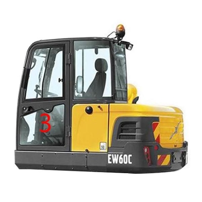 Una posición más baja NO.3 de la puerta izquierda de Cab Glass VOLVO del excavador de EC60C EC60