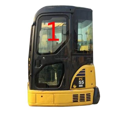 Grueso grande del vidrio NO.1 5m m de la posición lateral de KOMATSU PC55MR Cab Glass Left moderado