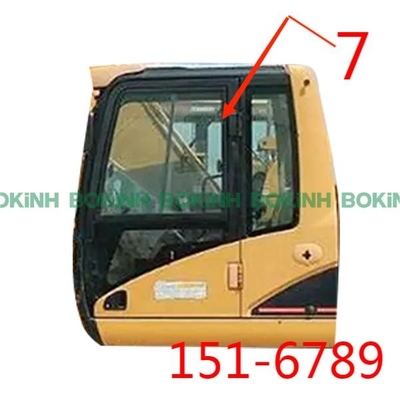 posición NO.7 del lado derecho del vidrio 151-6789 del taxi de CATERPILLAR de la altura de 1340m m grande