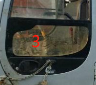 4457174 que el excavador Glass Cab Window de HITACHI la posición recta NO.2 del lado izquierdo moderaron el vidrio