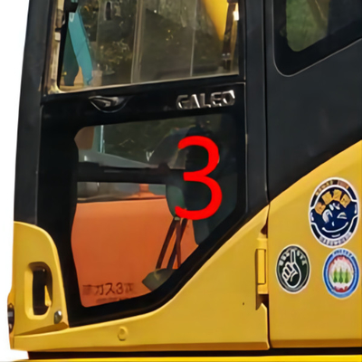 Una posición más baja NO.3 Digger Window Replacement de la puerta izquierda del vidrio del taxi del OEM KOMATSU