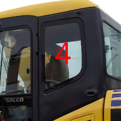 El excavador resistente Window Glass Cab de la temperatura detrás la posición NO.4 del lado izquierdo