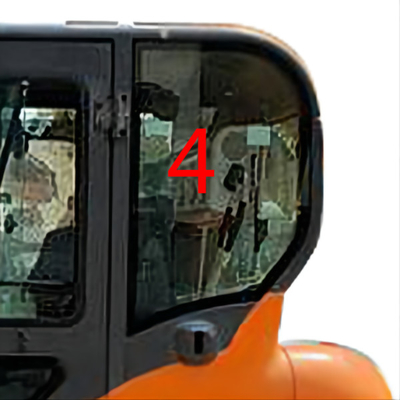 Posición posterior NO.4 de la puerta izquierda del vidrio de DX60-9 DX70 DOOSAN