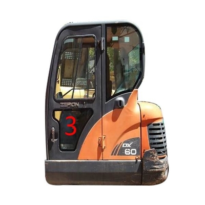 Una posición más baja NO.3 de la puerta izquierda de DOOSAN Mini Digger Glass Replacement RoHS