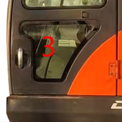 Una posición más baja NO.3 de la puerta izquierda de DOOSAN Mini Digger Glass Replacement RoHS