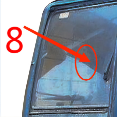 El parabrisas de Cab Glass 5m m del excavador del lado derecho de KOBELCO moderó la posición de cristal No.8