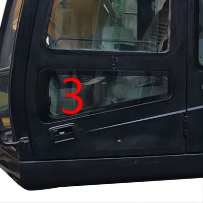 Posición más baja moderada de cristal NO.3 de la puerta izquierda de Cab Windshield Window del excavador