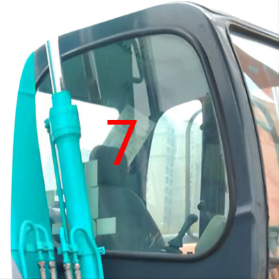 Vidrio de encargo Mini Excavator Glass verde del parabrisas del lado derecho KOBELCO