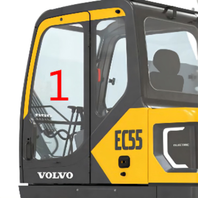 Posición de cristal NO.1 Digger Window Replacement de la puerta izquierda del parabrisas de EC55 VOLVO