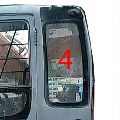 Posición posterior NO.4 de la puerta izquierda del reemplazo de Tempered Glass Window del excavador