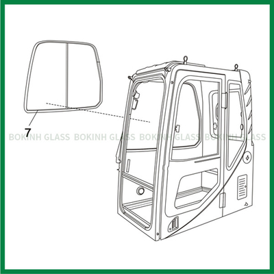 Vidrio de encargo KATO Mini Digger Glass Replacement del parabrisas del CASO de VOLVO