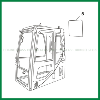 Excavador Back Side Position NO.5 de Bobcat Custom Windshield Glass BOKINH
