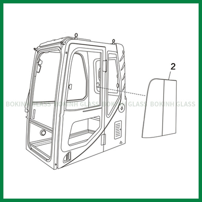 CAT Hyundai Windshield Tempered Glass la posición recta NO.2 del lado izquierdo