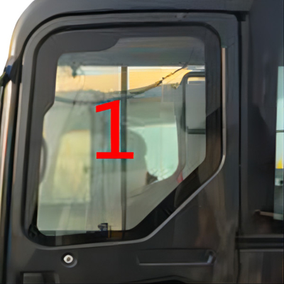 Grueso grande del vidrio NO.1 5m m de la posición lateral de KOMATSU PC55MR Cab Glass Left moderado
