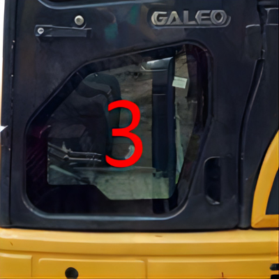 Una posición más baja NO.3 Digger Window Replacement de la puerta del OEM KOMATSU PC55MR Cab Glass Left
