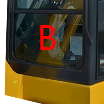 Vidrio moderado reemplazo de PC56-7 PC56 Front Down Komatsu Excavator Glass Position.B