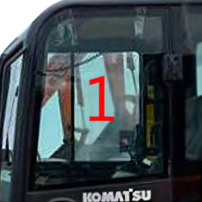 Posición de cristal NO.1 5m m de cristal grandes del lado izquierdo del taxi de PC56-7 PC56 KOMATSU densamente
