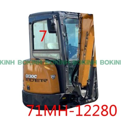 La posición lateral NO.7 de Window Replacement Right del excavador de 71MH-12280 HYUNDAI moderó el vidrio