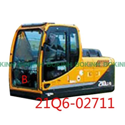 ventana Front Down Position B de Cab Tempered Glass del excavador de 21Q6-02711 HYUNDAI