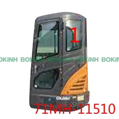 La posición superior NO.1 del lado izquierdo de 71MH-11510 HYUNDAI Front Glass Excavator Cab Window moderó